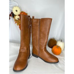 Kohls Girls Brown Knee High Zipper Closure Boots CAMILA COGNAC Size 4, NWT